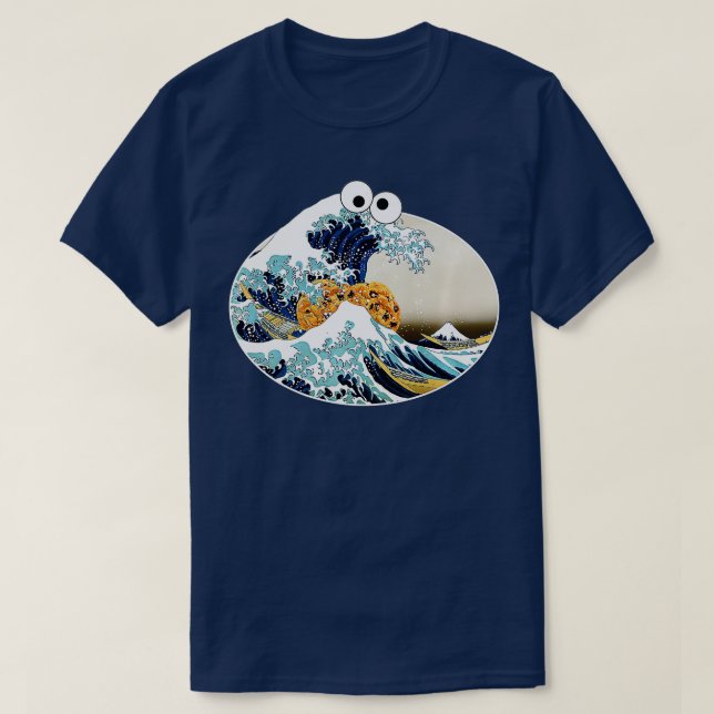 he Great Cookie Eating Wave Off Kanagawa  Googly E T-Shirt (Design Front)