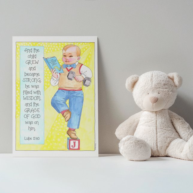 He Grew in Strength Wisdom and Grace Birthday Card (Creator Uploaded)