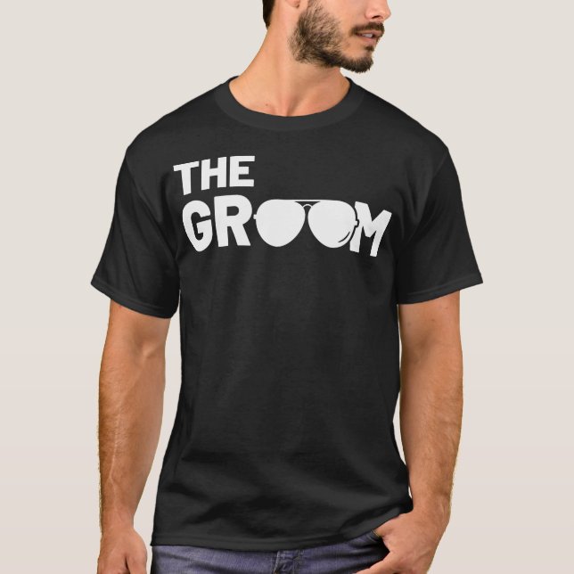 he Groom Squat Bachelor Supplies Party Wedding T-Shirt (Front)
