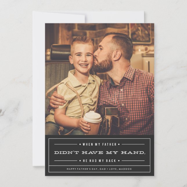 He Had My Back Father's Day Card (Front)