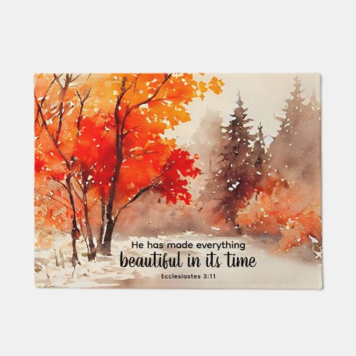 He has made everything beautiful Bible Fall Trees  Doormat