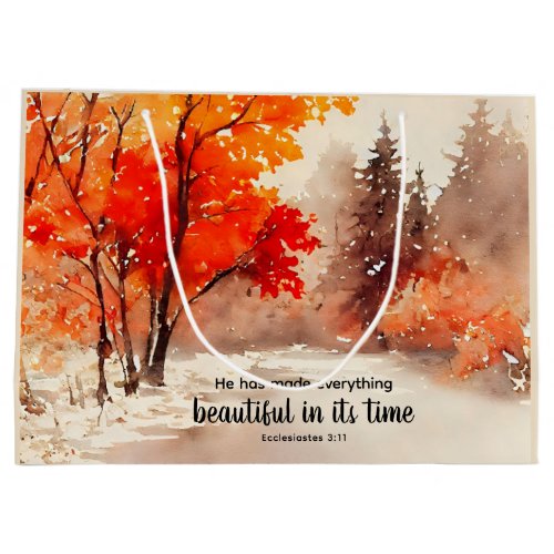 He has made everything beautiful Bible Fall Trees Large Gift Bag
