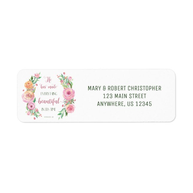 He Has Made Everything Beautiful Ecclesiastes 3:11 Label (Front)