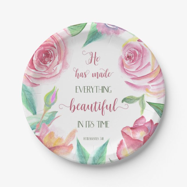 He Has Made Everything Beautiful Ecclesiastes 3:11 Paper Plates (Front)