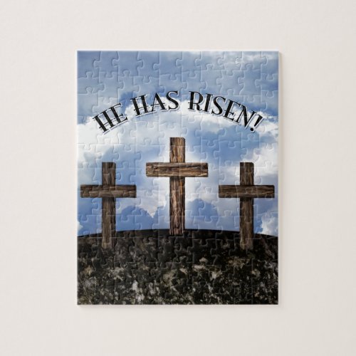 He Has Risen 3 Rugged Crosses Jigsaw Puzzle