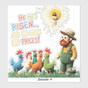 He Has Risen… and So Have Egg Prices! Sticker