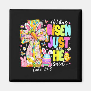 He has risen as he said bunny cross easter jesus magnet