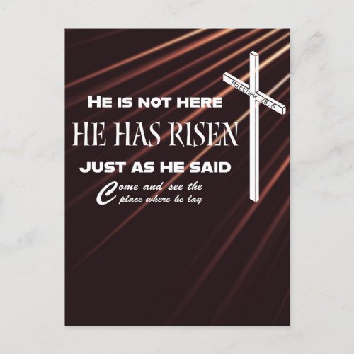 He Has Risen Bible Verse Christian Postcard