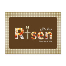 He has Risen Bible Verse Cross Religious Easter