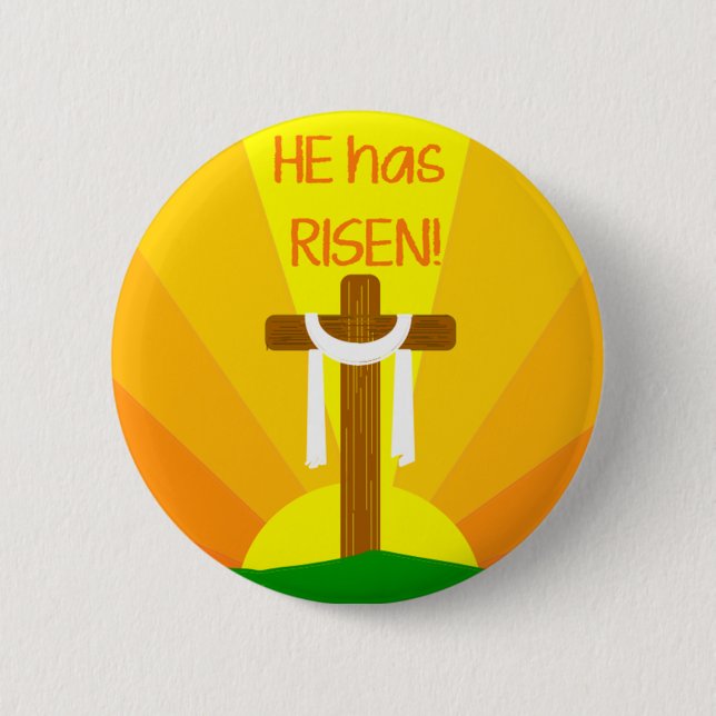He Has Risen  Button (Front)
