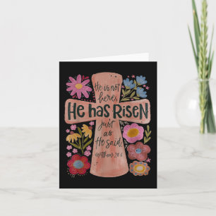 He Has Risen Christian Easter Boho Floral Card