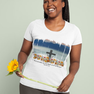 He Has Risen Easter Christian Brushstroke  Tri-Blend Shirt