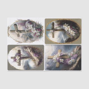 He has Risen Easter Crosses Tissue Paper