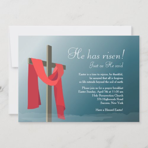 He Has Risen Easter Invitation