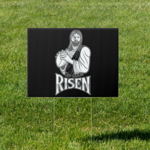 He has risen Jesus Christ Football Sport Sign