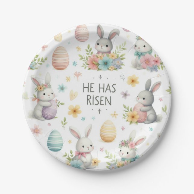 He Has Risen Paper Plates (Front)