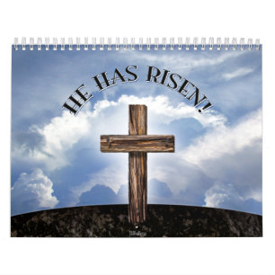 He Has Risen Rugged Cross Sky Calendar