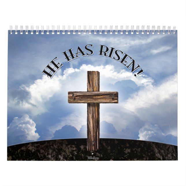 He Has Risen Rugged Cross Sky Calendar