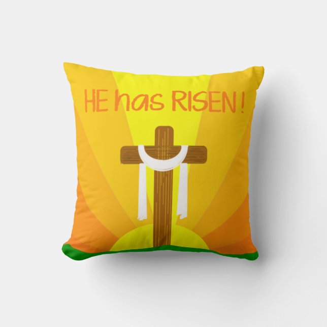 He Has Risen  Throw Pillow (Front)