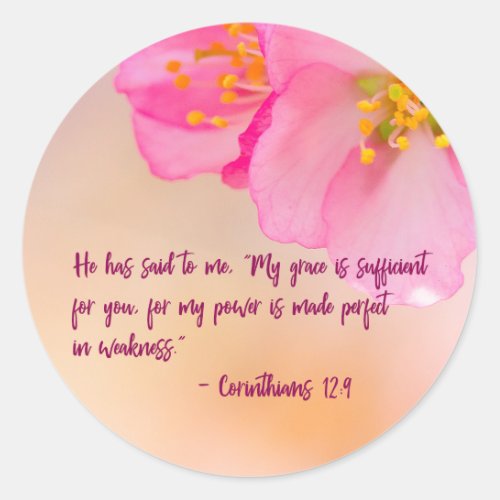 He Has Said To Me Christian Floral Inspirational Classic Round Sticker
