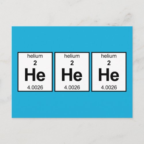 He He He Periodic Table Postcard