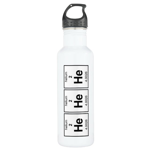 He He He Periodic Table Stainless Steel Water Bottle (Front)
