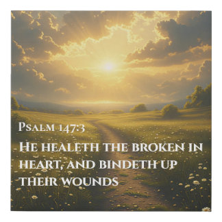 He Heals the Brokenhearted Faux Canvas Print