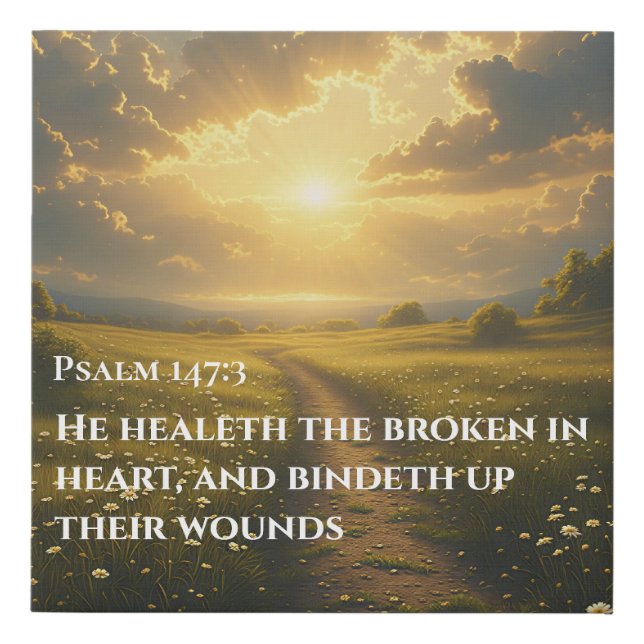 He Heals the Brokenhearted Faux Canvas Print (Front)