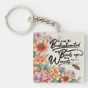 He Heals the Brokenhearted Keychain
