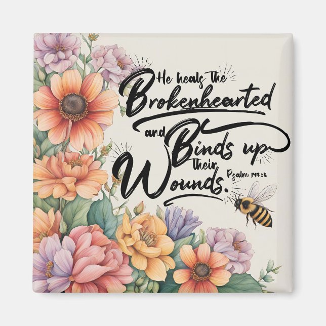 He Heals the Brokenhearted Magnet (Front)