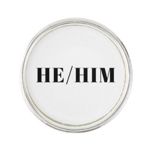 He, Him, Gender Pronouns Lgbtq Lgbt Pride Lapel Pin