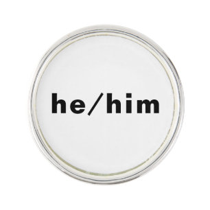 He, Him, Gender Pronouns Lgbtq Lgbt Pride Lapel Pin