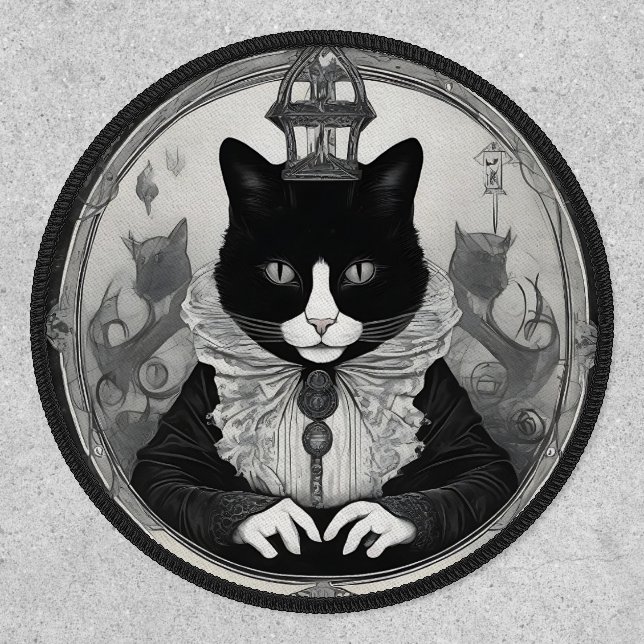 He/him Goth Kitty  Patch (Front)
