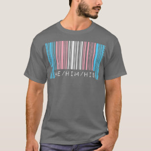 He Him His Pronouns Transgender Pride Flag Barcode T-Shirt