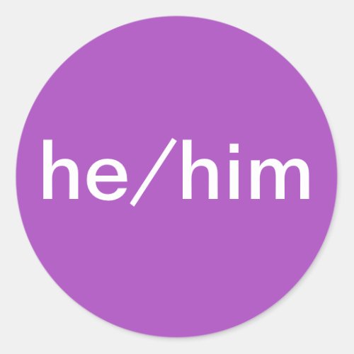 He/Him Pronoun Sticker for nametags