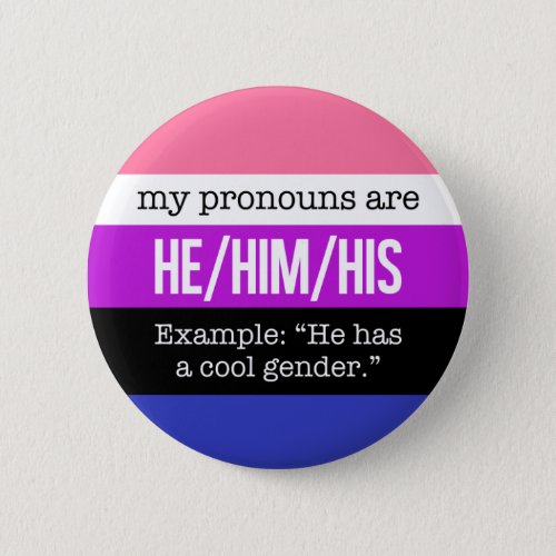 HeHim Pronouns Genderfluid Flag Button