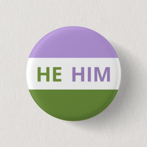 HeHim Pronouns Genderqueer Flag Badge Button