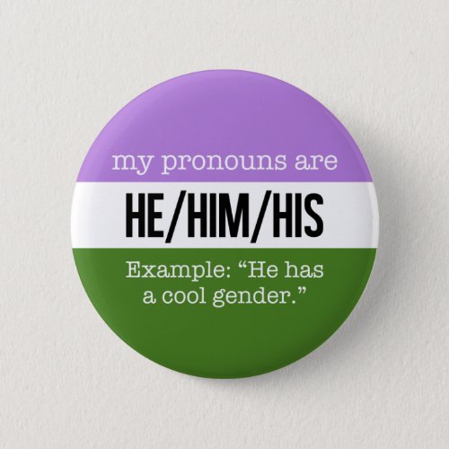 HeHim Pronouns  Genderqueer Flag Button