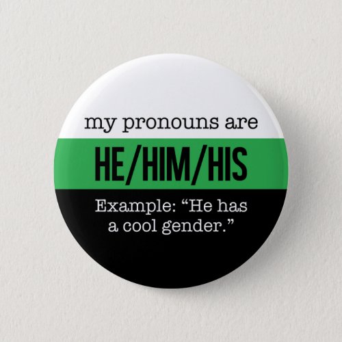 HeHim Pronouns Neutrois Flag Button