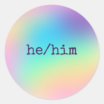 He/Him Pronouns Prismatic Rainbow Stickers