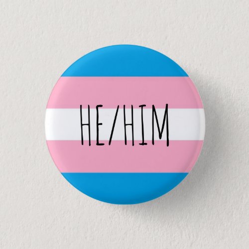hehim pronouns trans pride flag button