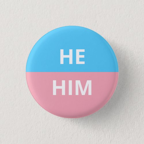 HeHim Pronouns Transgender Badge Button