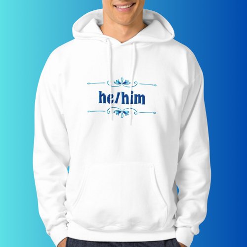 He Him Shades of Blue Filigree Hoodie