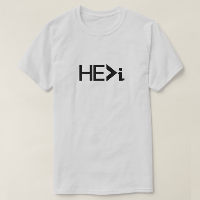 HE>i KNEELING PRAYING - HE Greater Than i BLACK T-Shirt (Design Front)