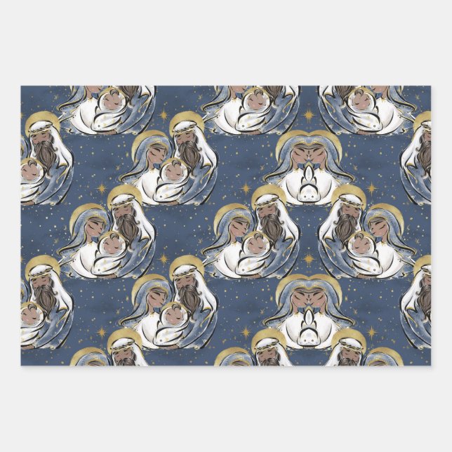 He is Born Christmas Wrapping Paper Sheets (Front)