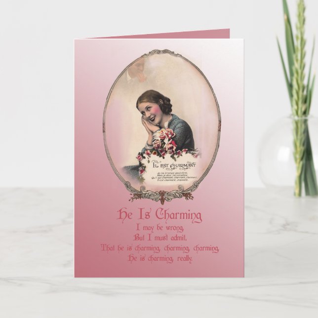 He Is Charming Holiday Card (Front)