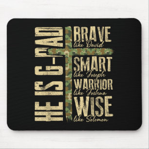 He Is G-dad Camo Religious Father's Day Christian Mouse Pad