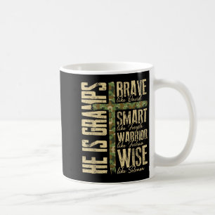 He Is Gramps Camo Religious Father's Day Christian Coffee Mug