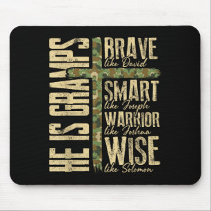 He Is Gramps Camo Religious Father's Day Christian Mouse Pad