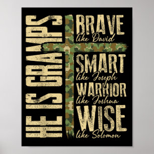 He Is Gramps Camo Religious Father's Day Christian Poster